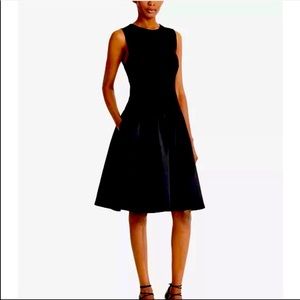 Lauren Ralph Lauren Jersey Satin A Line Dress Blk